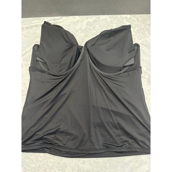 Anne Cole Black Tankini Top Swimsuit Size 22W‎ Draped Modest Underwire Cup - Picture 5 of 6